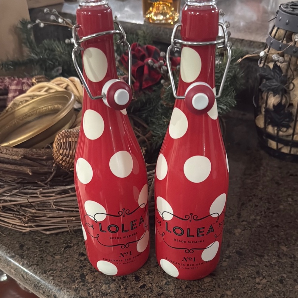 Lole Red Polka Dot Sangria Bottles